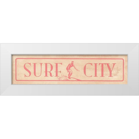 Surf City White Modern Wood Framed Art Print by Marrott, Stephanie