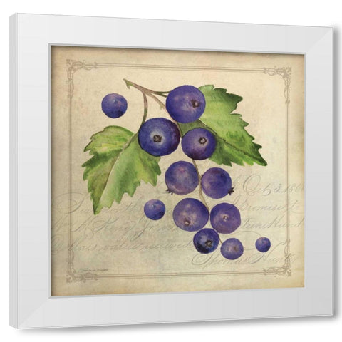 Blueberry Collage White Modern Wood Framed Art Print by Marrott, Stephanie