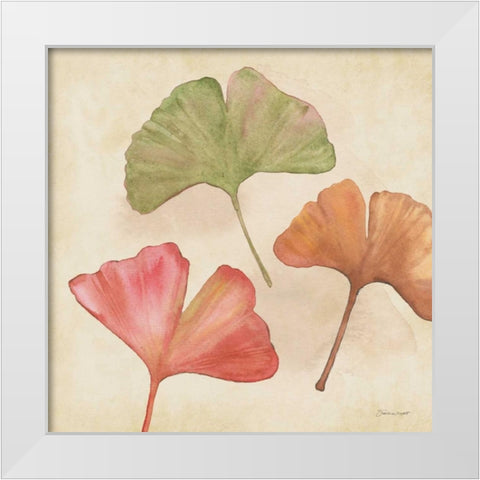 Ginkgos In Fall White Modern Wood Framed Art Print by Marrott, Stephanie
