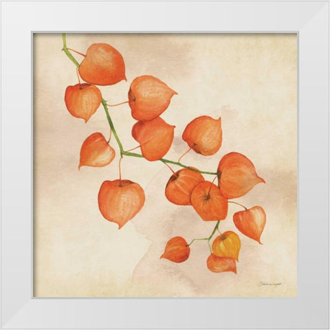 Lanterns In Fall White Modern Wood Framed Art Print by Marrott, Stephanie