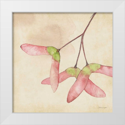 Maple Seeds In Fall White Modern Wood Framed Art Print by Marrott, Stephanie