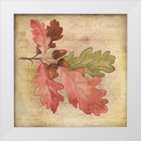Oak Leaf 1 White Modern Wood Framed Art Print by Marrott, Stephanie