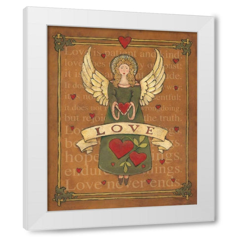 Angel Love White Modern Wood Framed Art Print by Marrott, Stephanie
