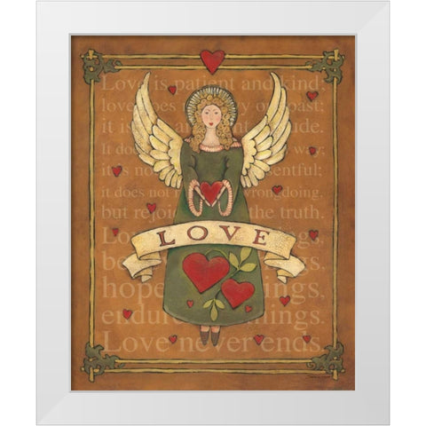 Angel Love White Modern Wood Framed Art Print by Marrott, Stephanie