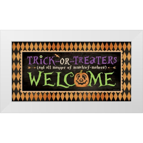 Welcome White Modern Wood Framed Art Print by Marrott, Stephanie