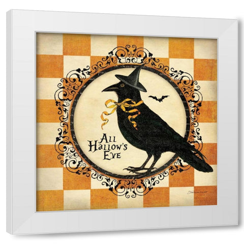 Its A Crow II White Modern Wood Framed Art Print by Marrott, Stephanie