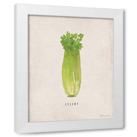Celery White Modern Wood Framed Art Print by Marrott, Stephanie