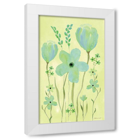 Bluebells White Modern Wood Framed Art Print by Marrott, Stephanie