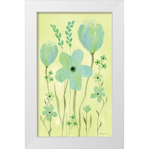 Bluebells White Modern Wood Framed Art Print by Marrott, Stephanie