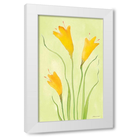 Buttercups White Modern Wood Framed Art Print by Marrott, Stephanie