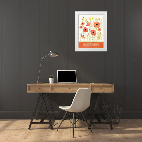 Sunshine Garden I White Modern Wood Framed Art Print by Marrott, Stephanie