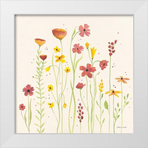 Spring Garden White Modern Wood Framed Art Print by Marrott, Stephanie