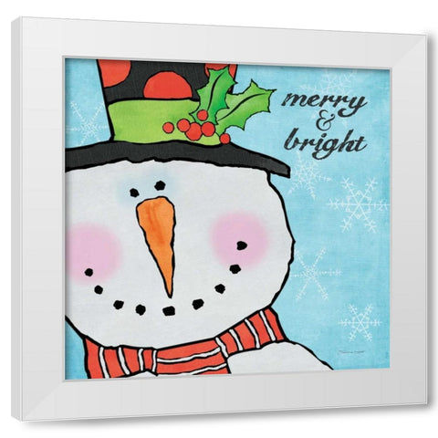Snowman II White Modern Wood Framed Art Print by Marrott, Stephanie