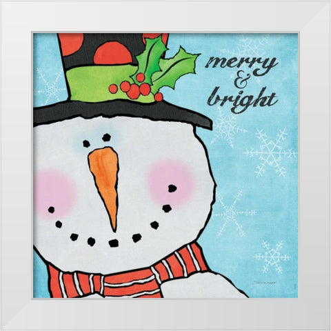 Snowman II White Modern Wood Framed Art Print by Marrott, Stephanie