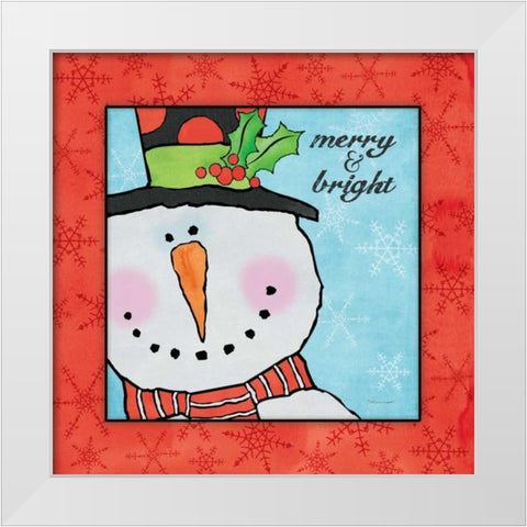 Merry and Bright White Modern Wood Framed Art Print by Marrott, Stephanie