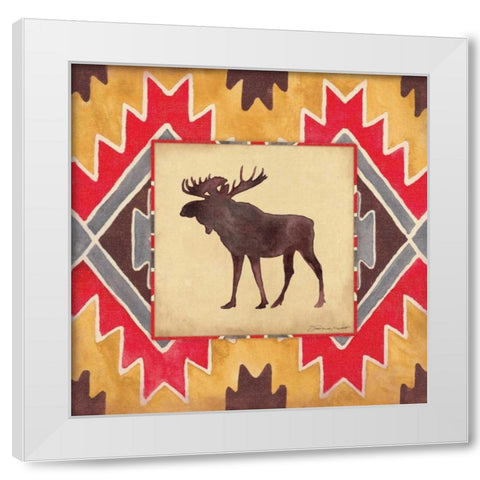 Moose Blanket White Modern Wood Framed Art Print by Marrott, Stephanie