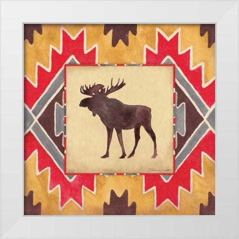 Moose Blanket White Modern Wood Framed Art Print by Marrott, Stephanie