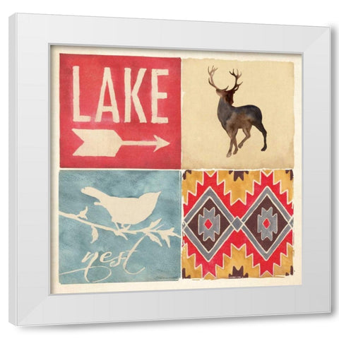 lodge Collage V White Modern Wood Framed Art Print by Marrott, Stephanie