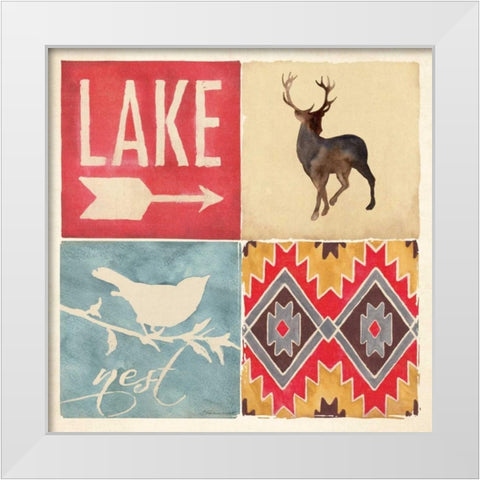 lodge Collage V White Modern Wood Framed Art Print by Marrott, Stephanie