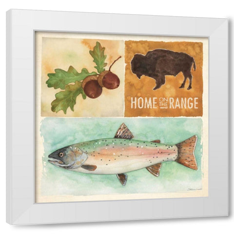 lodge Collage VI White Modern Wood Framed Art Print by Marrott, Stephanie