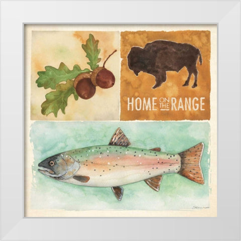 lodge Collage VI White Modern Wood Framed Art Print by Marrott, Stephanie
