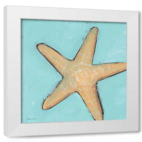 Starfish White Modern Wood Framed Art Print by Marrott, Stephanie