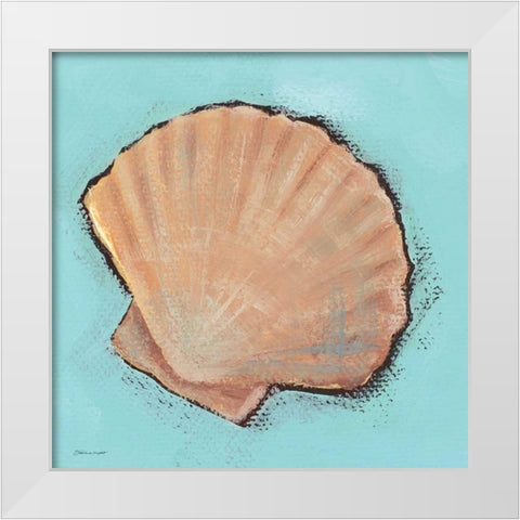 Fanshell White Modern Wood Framed Art Print by Marrott, Stephanie