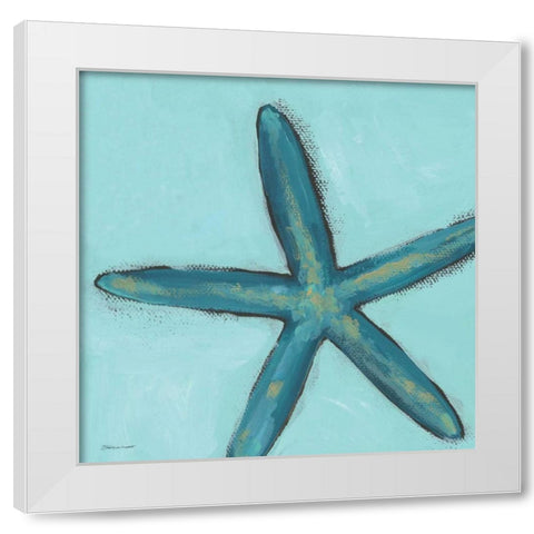 Big Blue Stafish White Modern Wood Framed Art Print by Marrott, Stephanie