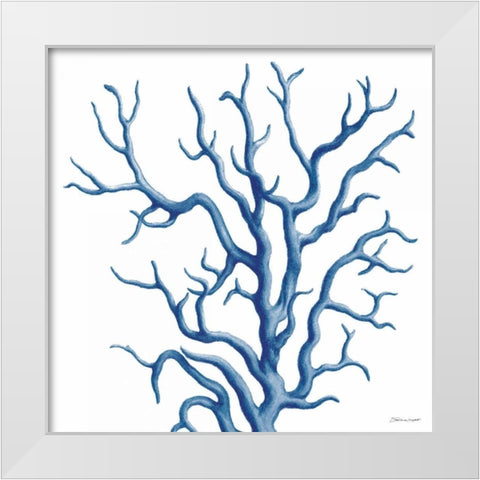 Blue Coral White Modern Wood Framed Art Print by Marrott, Stephanie