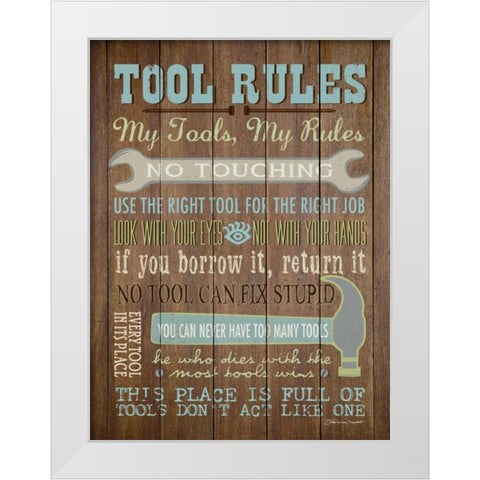 Tool Rules I White Modern Wood Framed Art Print by Marrott, Stephanie