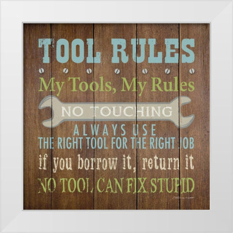 Tool Rules II White Modern Wood Framed Art Print by Marrott, Stephanie