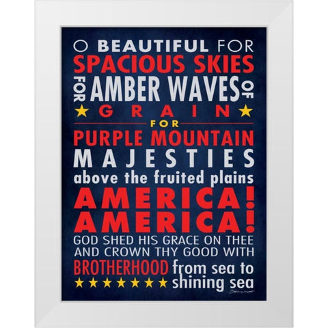 O Beautiful II White Modern Wood Framed Art Print by Marrott, Stephanie