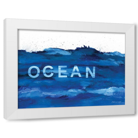 Ocean Blue White Modern Wood Framed Art Print by Marrott, Stephanie