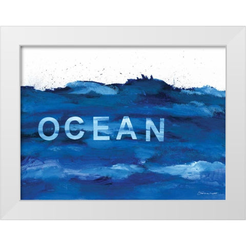 Ocean Blue White Modern Wood Framed Art Print by Marrott, Stephanie