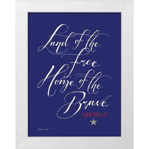 Brave Blue White Modern Wood Framed Art Print by Marrott, Stephanie