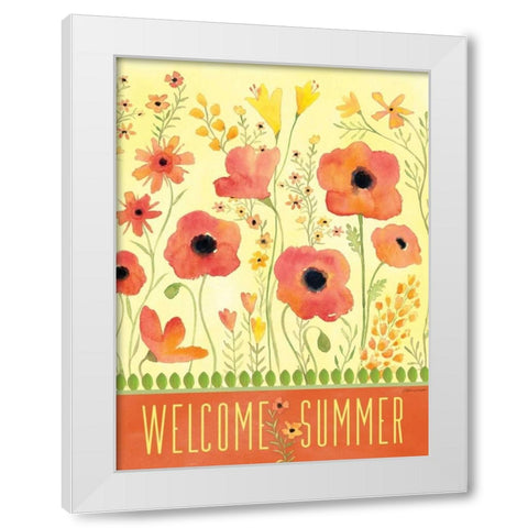 Welcome Summer White Modern Wood Framed Art Print by Marrott, Stephanie