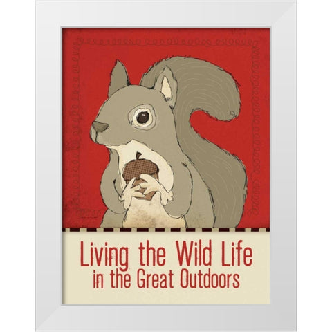 Wild Squirrel White Modern Wood Framed Art Print by Marrott, Stephanie