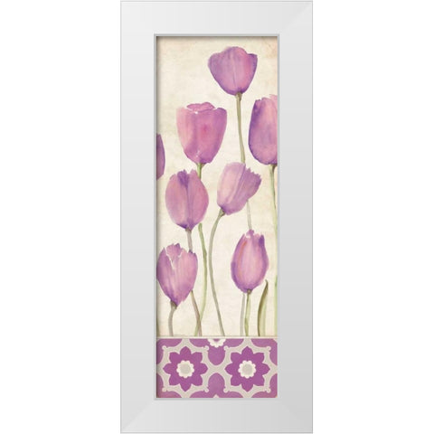 Tulips In Purple White Modern Wood Framed Art Print by Marrott, Stephanie