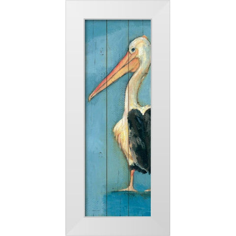 Pelican White Modern Wood Framed Art Print by Marrott, Stephanie