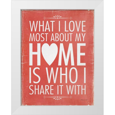 Love Most White Modern Wood Framed Art Print by Marrott, Stephanie