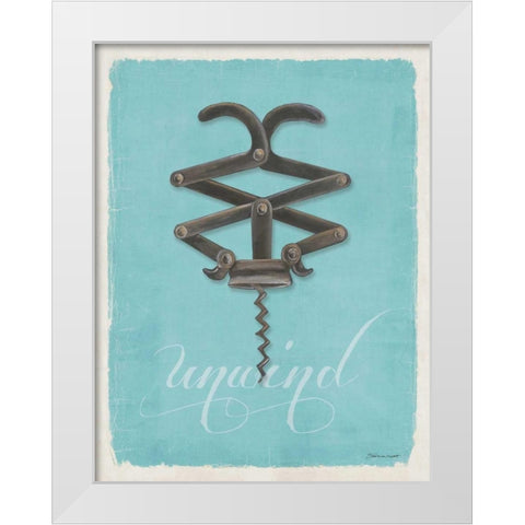 Unwind White Modern Wood Framed Art Print by Marrott, Stephanie