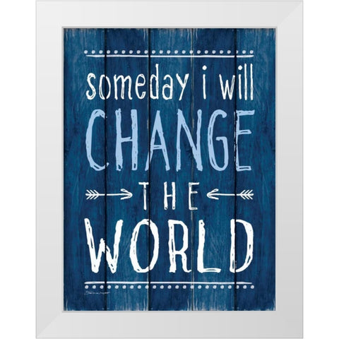 The World White Modern Wood Framed Art Print by Marrott, Stephanie