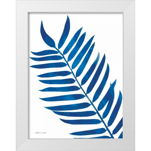 Palm in Blue White Modern Wood Framed Art Print by Marrott, Stephanie