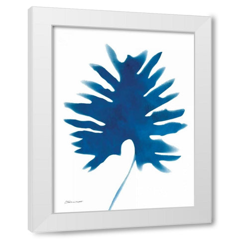Tropical Leaf in Blue White Modern Wood Framed Art Print by Marrott, Stephanie