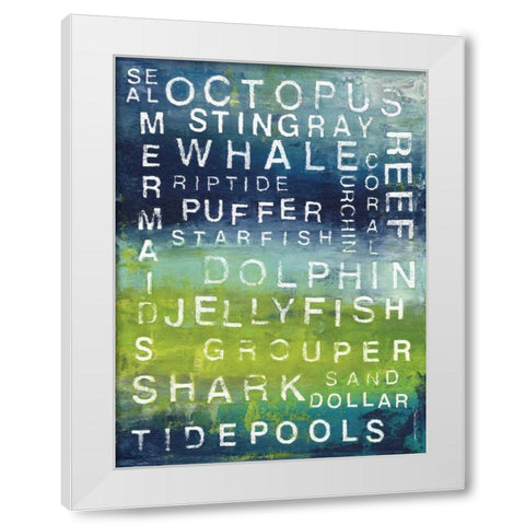 Sea Words White Modern Wood Framed Art Print by Marrott, Stephanie