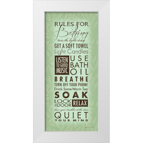 Rules For Bathing II White Modern Wood Framed Art Print by Marrott, Stephanie