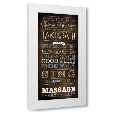 Relax Rules II White Modern Wood Framed Art Print by Marrott, Stephanie
