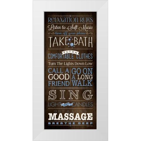 Relax Rules II White Modern Wood Framed Art Print by Marrott, Stephanie