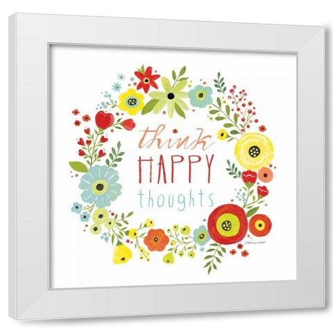 Happy Thoughts White Modern Wood Framed Art Print by Marrott, Stephanie
