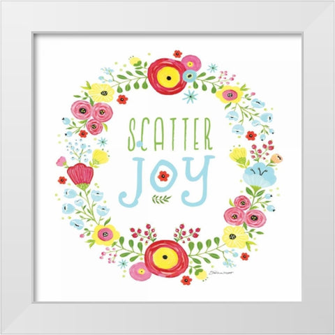 Scatter Joy White Modern Wood Framed Art Print by Marrott, Stephanie